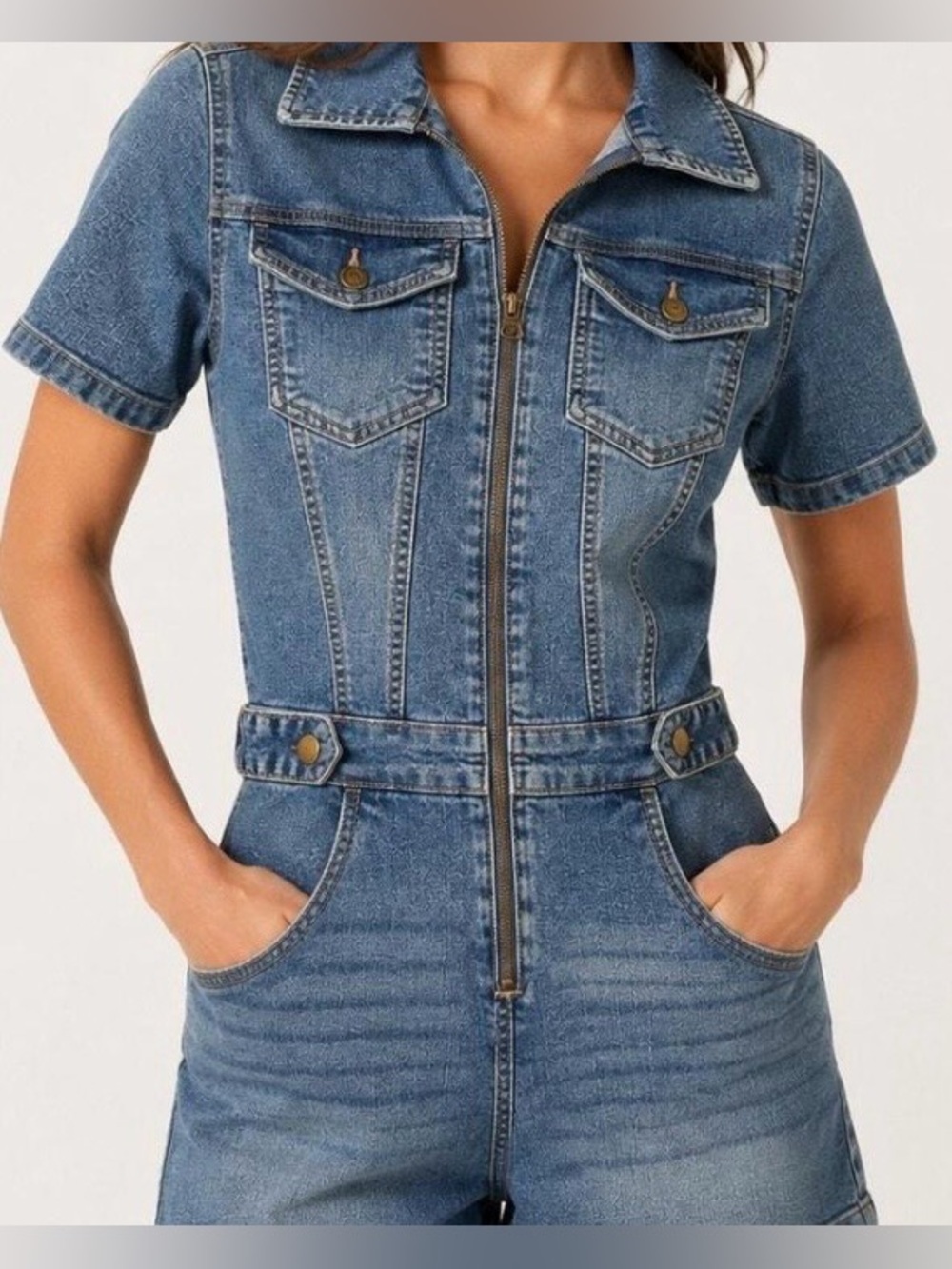 Celebrity Pink Woman’s Blue Denim Playsuit Romper